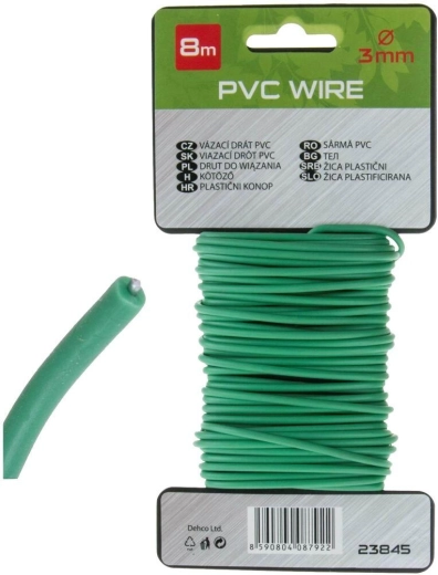 Alambre de atar recubierto de goma 3 mm, 8 m, verde