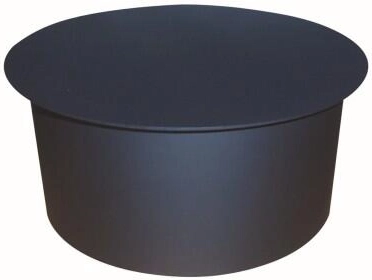 Tapa ciega para conducto de humos 150 mm negra