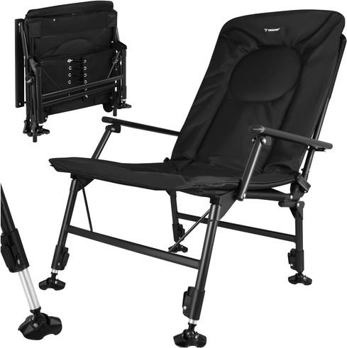 Silla de pesca plegable Trizand con respaldo ajustable