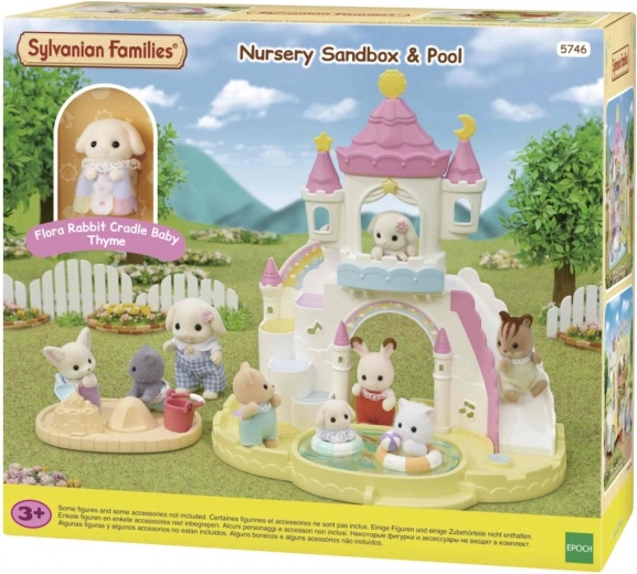 Sylvanian Families parque infantil con tobogán y piscina