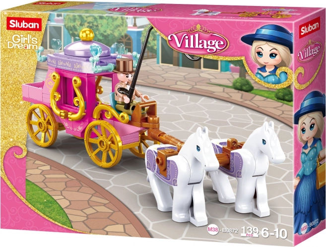 Sluban Sueño de Niña Set de Construcción Carruaje de Época con Caballos