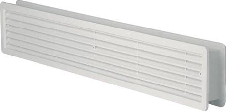Rejilla de ventilación para puerta de plástico 500 × 90 mm, blanca (2 uds)