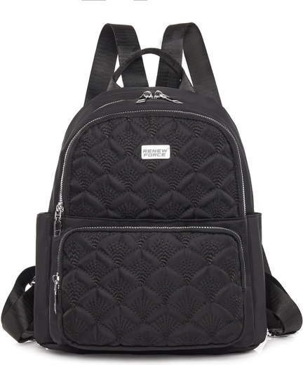 Mochila acolchada negra para mujer