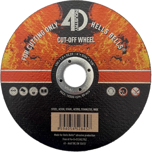Disco de corte para acero y acero inoxidable 150 × 1,0 × 22,2 mm