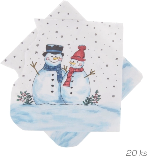 Servilletas de papel Muñeco de nieve 33 × 33 cm 20 uds