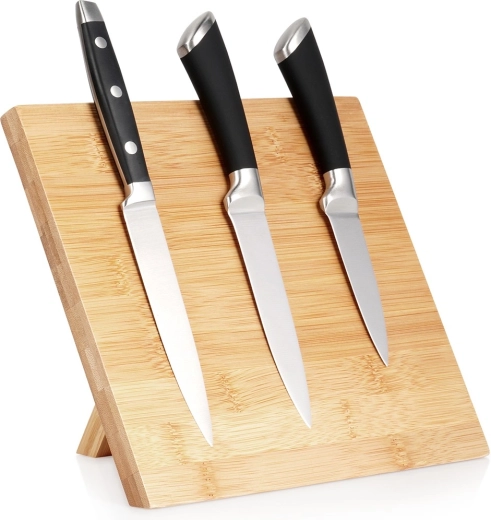 Soporte magnético de bambú para cuchillos 24 × 21 cm