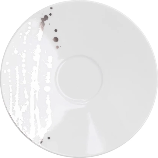 Platillo Splendor blanco (platillo/base) 16 cm con decoración de platino