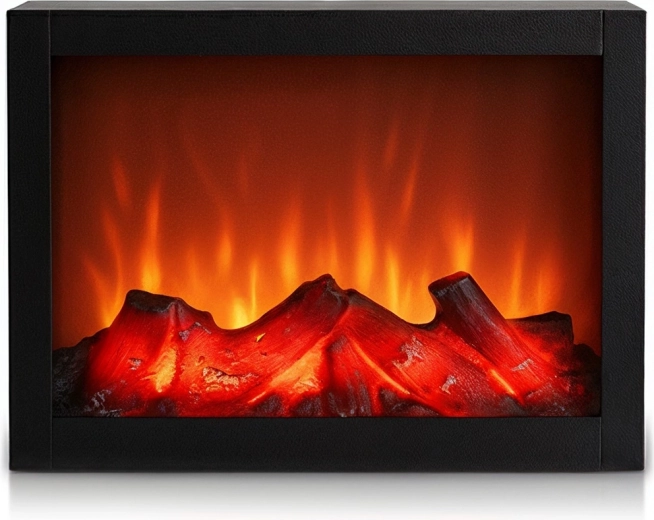 Chimenea eléctrica LED negra 29 × 23 cm
