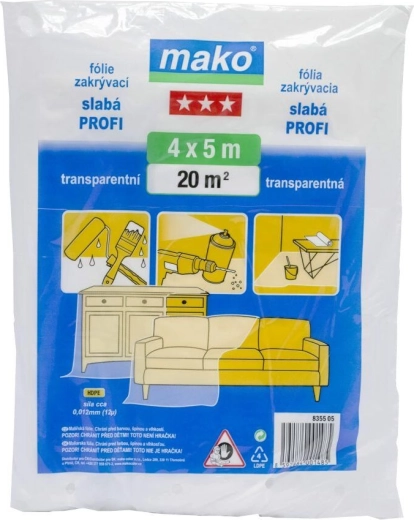Lámina de cobertura PROFI 4 × 5 m, 12 µm, transparente HDPE
