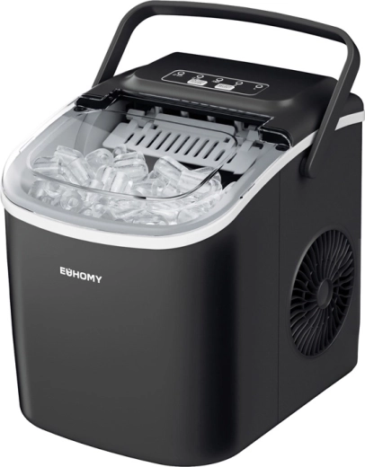 Máquina de hielo Euhomy 12 kg negra