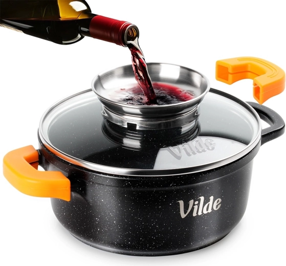 Olla de granito con tapa de vidrio TERRUNA AROMA 16 cm, 1,2 l
