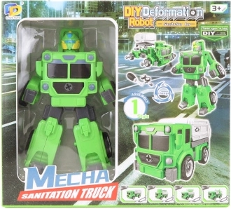 Robot verde para montar 2 en 1 – camión y excavadora
