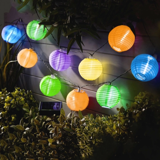 Cadena solar con farolillos de colores e iluminación LED, 2,5 m
