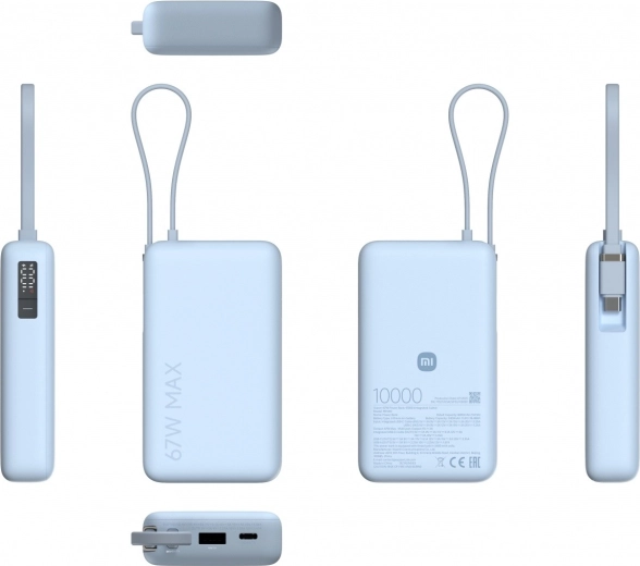 Powerbank 10000 mAh con cable integrado 67 W Ice Blue