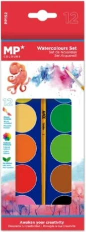 Acuarelas MP 12 colores con pincel