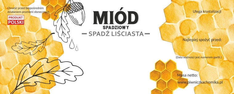 Juego de etiquetas para miel – miel de mielada (caducifolia), 154 × 60 mm, 100 uds.