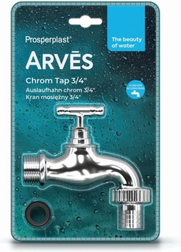 Grifo para barril de agua de lluvia 3/4 en acabado cromado