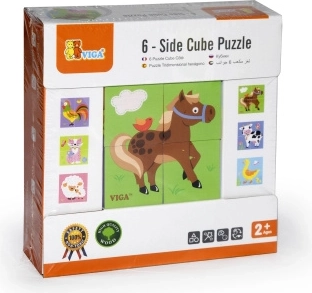 Viga rompecabezas de cubos de madera granja – 4 cubos