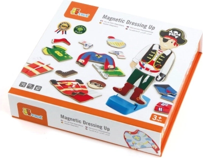 VIGA juego magnético de vestir de madera – niño, 8 personajes