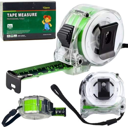 Cinta métrica fluorescente retráctil 5 m, 25 mm
