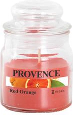 Vela aromática en tarro de vidrio con tapa naranja roja 70 g