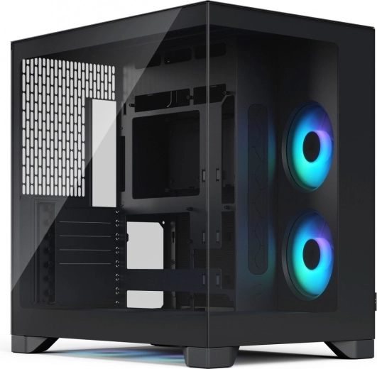 Pop 2 Vision negra: caja de PC gaming RGB con vidrio panorámico