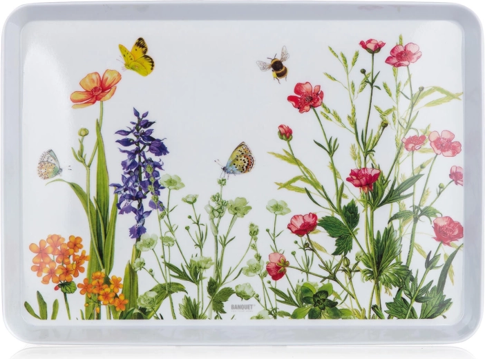 Bandeja de melamina MEADOW 30 × 21,5 cm, blanca