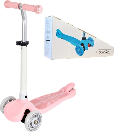 Patinete infantil de tres ruedas con rueda luminosa – rosa