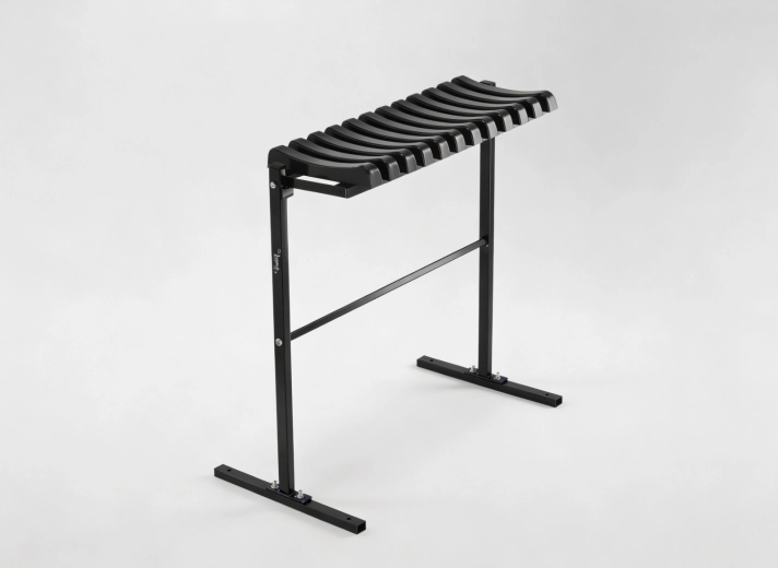 Banco plegable para cementerio 68 cm con base – negro