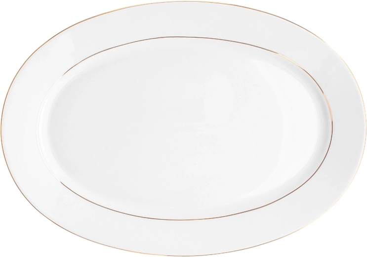 MariaPaula klasyka línea dorada bandeja ovalada de servir 33 cm