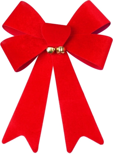 Lazo decorativo navideño de terciopelo 22 × 32 cm