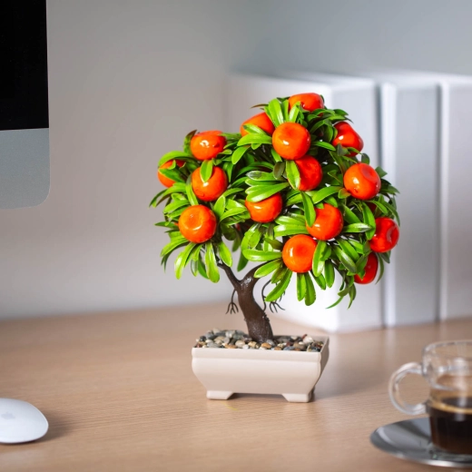 Planta artificial de mandarina 18 × 24 cm
