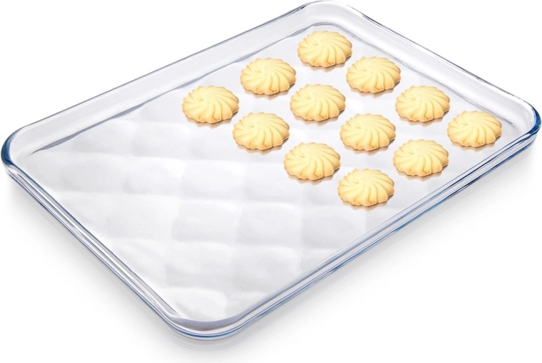 Fuente de vidrio resistente al calor 33,5 × 24,5 × 2 cm
