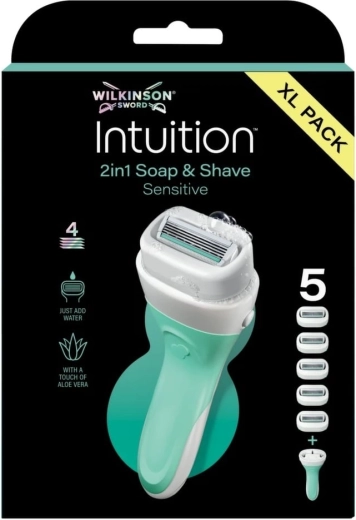 Wilkinson Intuition 2v1 Soap & Shave Sensitive maquinilla de afeitar para mujer con jabón