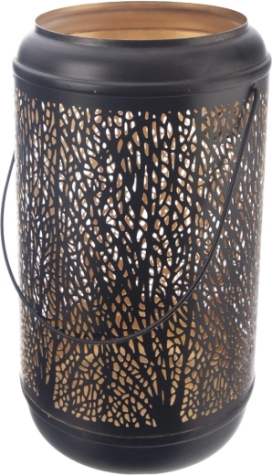 Candelabro metálico Tree negro y dorado 29 cm