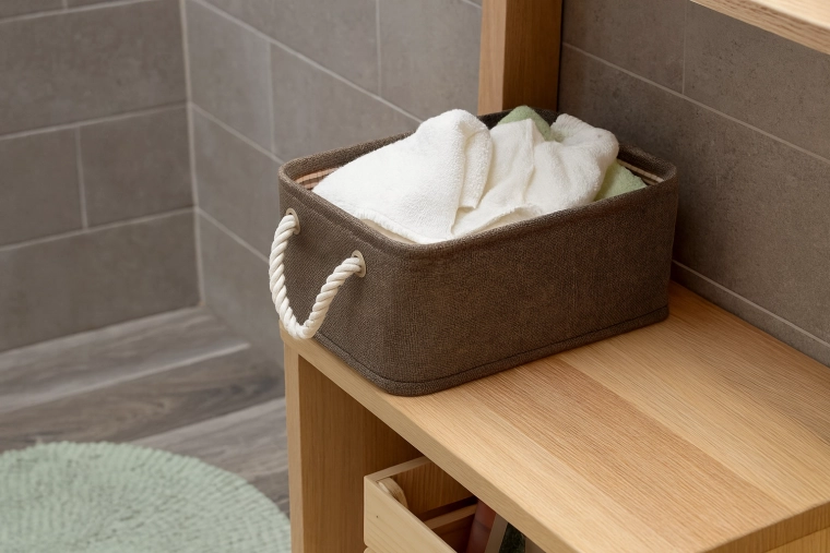 Ideal para el baño: toallas y cosméticos