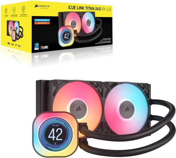 Corsair iCUE Link Titan 240 RX RGB AIO refrigeración líquida para CPU 240 mm con LCD