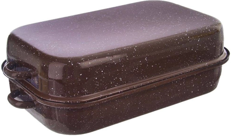 Fuente de horno esmaltada con tapa Brown 14 l, 46 × 27,5 cm