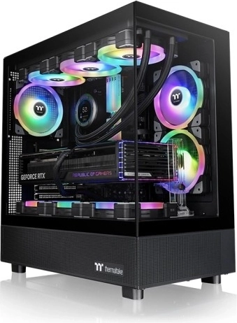 Caja de PC View 270 con panel lateral de vidrio y ventilador CT140 - negra