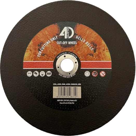 Disco de corte para acero e inoxidable 230 × 2,5 × 22,2 mm
