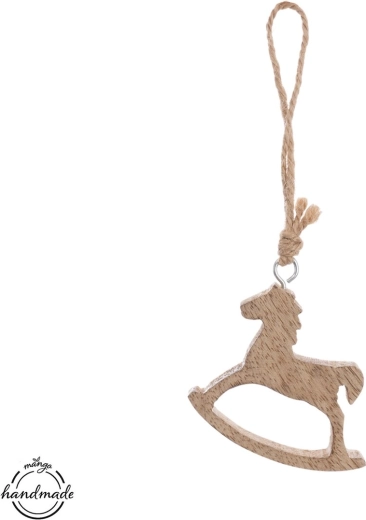 Decoración colgante de madera Caballito de madera de mango - 1 unidad