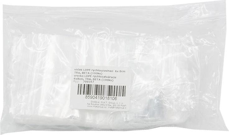 Bolsas autocierre LDPE 6 × 8 cm, transparentes (100 uds)