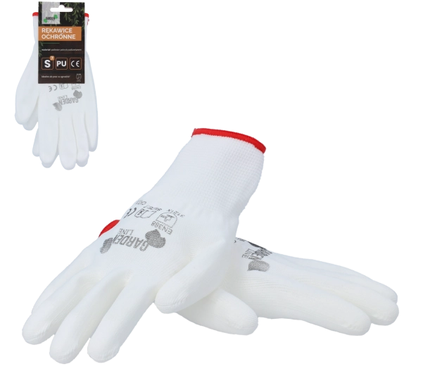 Guantes protectores tejidos de poliéster con recubrimiento de poliuretano, talla 7/S
