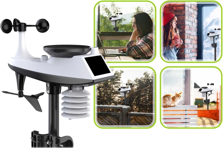 Multisensor exterior completo con anemómetro y pluviómetro