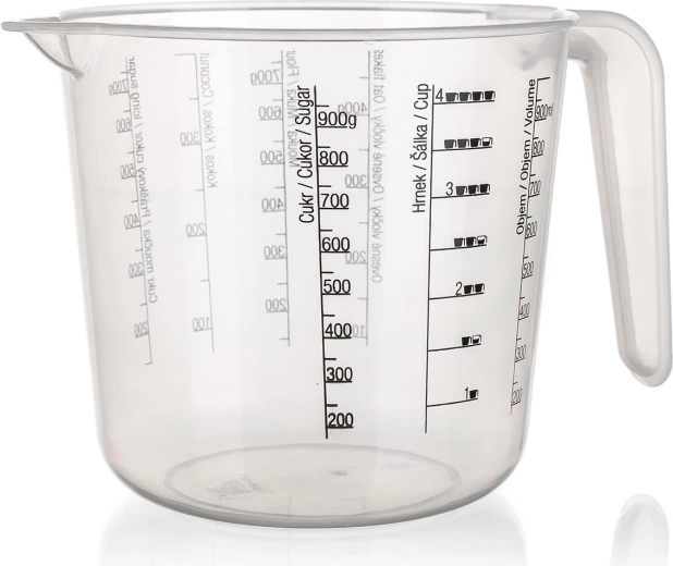 Jarra medidora de plástico de 1 l con impresión CULINARIA