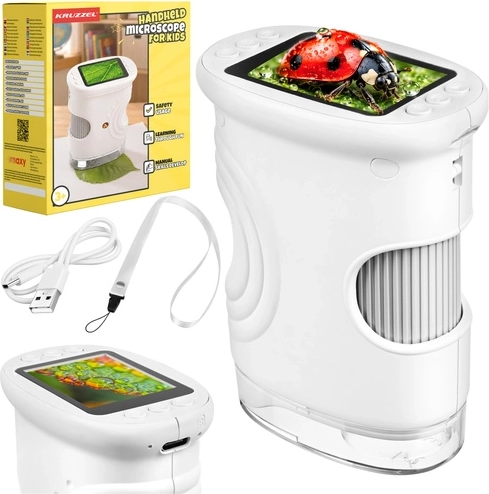 Microscopio digital educativo de bolsillo Kruzzel blanco
