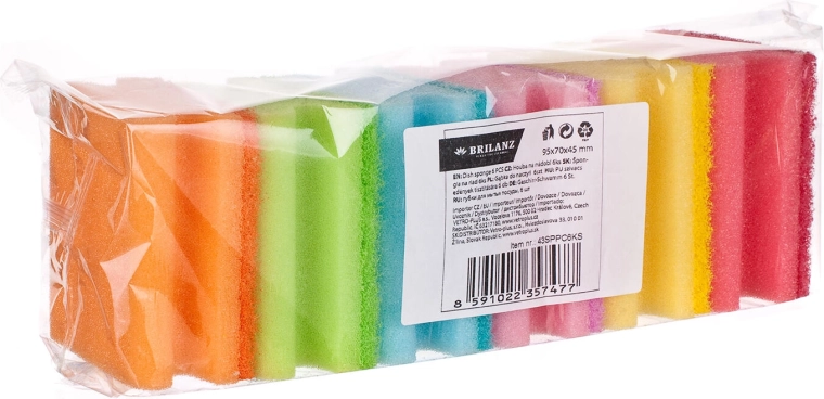 Esponjas moldeadas para vajilla 9,5 × 7 × 4,5 cm, mix de colores (6 uds.) BRILANZ