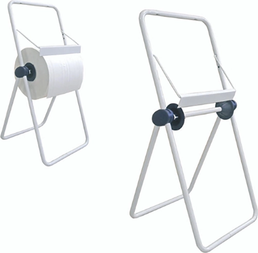 Soporte de suelo para rollos de papel industrial de 29 cm blanco
