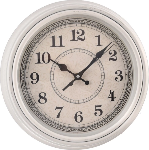 Reloj de pared de plástico en color blanco 31 cm