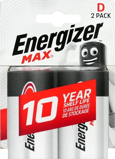 Pilas alcalinas D (LR20) ENERGIZER MAX, blíster 2 uds